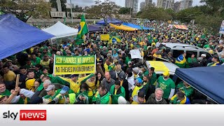 Bolsonaros supporters refuse to accept Brazils election result [upl. by Telracs234]