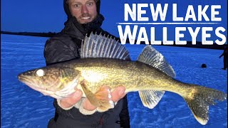 Ice Fishing a NEW LAKE For Walleyes [upl. by Everest]