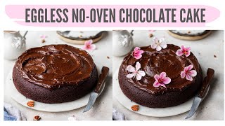 NO OVEN EGGLESS CHOCOLATE CAKE  BEST EGGLESS CHOCOLATE CAKE WITHOUT OVEN  CHOCOLATE CAKE IN A PAN [upl. by Nelda]