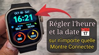 Comment Régler lheure et la date sur nimporte quelle Montre Connectée Smartwatch 🇫🇷 [upl. by Adiv]