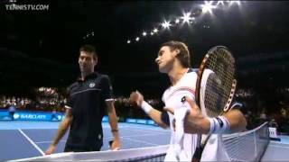 Ferrer Stuns Djokovic Berdych Saves 1 MP [upl. by Lilah]