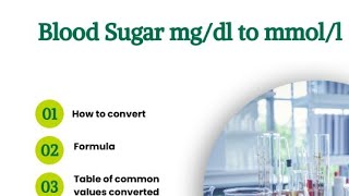 How to convert Mgdl Milligram per deciliter to MmolL Millimole per liter [upl. by Mylander]