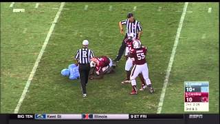 2015 USC vs UNC  Kelsey Griffin and Darius English Sack [upl. by Anrahc743]