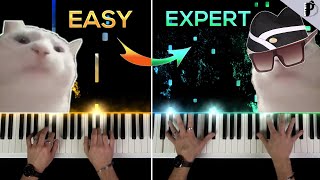 Cat Vibing to Ievan Polkka  EASY to EXPERT [upl. by Esilec]