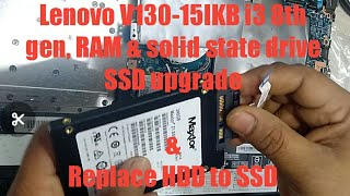 Lenovo V13015IKB RAM upgrade  solid state drive replace HDD to SSD with configuration [upl. by Swithbert917]