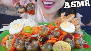 ASMR ตำหอย PAPAYA SALAD WITH ESCARGOT SNAILS EATING SOUNDS NO TALKING  SASASMR [upl. by Natika]