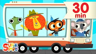 The Wheels On The Bus with Mr Monkey  And More Kids Songs  Super Simple Songs [upl. by Selig]