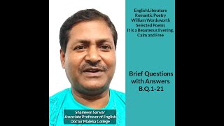 William Wordsworth Selected Poems It is a Beauteous Evening Calm and Free Brief Questions Answers [upl. by Reid]