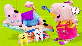 Spielspaß mit Peppa Wutz 🦷 Opa der Zahnarzt Spielzeug Video mit Peppa und Schorsch [upl. by Boak]