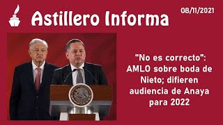 quotNo es correctoquot AMLO sobre boda de Nieto difieren audiencia de Anaya para 2022 [upl. by Ogren]