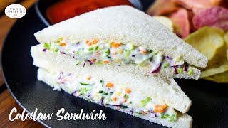 Coleslaw Sandwich  Cafe Style Sandwich Recipe  Chetna Patel Recipes [upl. by Combs]