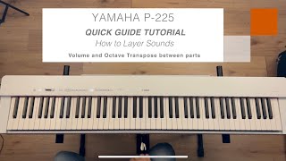 Yamaha P225 Quick Guide Tutorial  How to Layer Sounds Volume amp Octave Transpose between parts [upl. by Verge363]