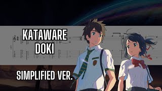 Kimi no Na wa OST Kataware Doki  SIMPLIFIED Fingerstyle Tab  Guitar Tutorial [upl. by Morty]