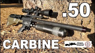 Umarex HAMMER CARBINE Full Review 34 inch 50 caliber PCP Hunting Rifle w 550gr Airgun Slugs [upl. by Fanya]