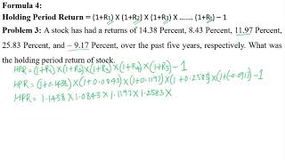 10 Holding Period return [upl. by Glennon]