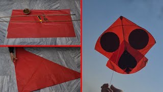 How to make big kite 4 tawa kite at home in easy step by step  kite making and kite flying trick [upl. by Hnahym638]