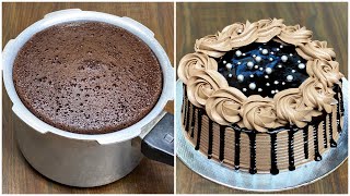 Chocolate Cake in Pressure Cooker  Chocolate Cake Without Oven  Birthday Cake Recipe [upl. by Aural]