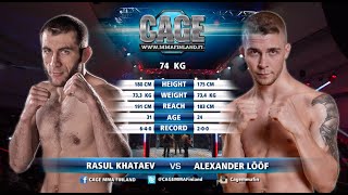 CAGE 53 Khataev vs Lööf Full Fight MMA [upl. by Ellecrad]