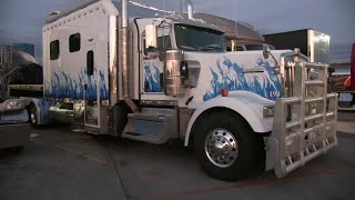 White Kenworth W900 With Super Sleeper At Iowa 80 Truck Stop [upl. by Auoh]