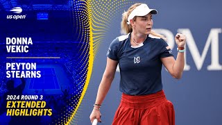 Donna Vekic vs Peyton Stearns Extended Highlights  2024 US Open Round 3 [upl. by Hamner]