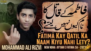 Bibi Fatima Noha 202324  Fatima Ke Qatil Ka Naam Kiyun Nahi Lety  Mohammad Ali Rizvi AyameFatima [upl. by Osana]