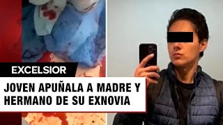 Joven apuñaló a la madre y hermano de su exnovia en Puebla piden ayuda para localizarlo [upl. by Ilan51]