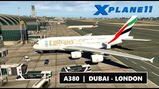 ✈️ XPLANE 11  A380 EMIRATES  DUBAI OMDB  LONDON HEATHROW EGLL  LIVE ONLINE FLIGHT [upl. by Sarat]