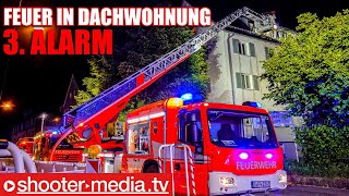 🔥 3 Alarm 🔥  🚒 Feuer in Dachgeschosswohnung 🚒  Trupps unter Atemschutz [upl. by Eniroc]