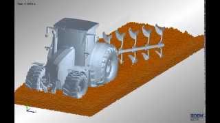 EDEMMBD Coupled Simulation of Tractor Pulling Plough [upl. by Trebron]