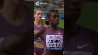 Womens 100m Diamond League Lausanne 2024 100mfinal dinaashersmith trackandfield2024 [upl. by Giah]