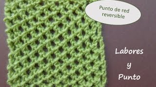 Como tejer el punto red reversible en dos agujas [upl. by Icaj]