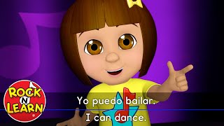 Learn Simple English and Spanish  Dance Party  Rock ’N Learn [upl. by Sihun]