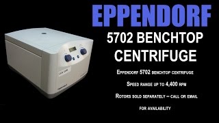 EPPENDORF 5702 CENTRIFUGE 1263V [upl. by Nikral]