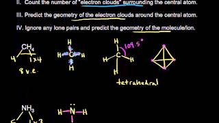 VSEPR for 4 electron clouds  AP Chemistry  Khan Academy [upl. by Nolak698]