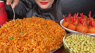 ASMR EATING MAGGI MASALA KOREAN STYLEFIREBALL PANIPURI SPICY FODD VIDEOS [upl. by Oterol]