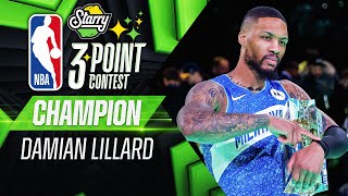 Damian Lillard Wins 2024 Starry3PT Contest 👌 2024 NBAAllStar [upl. by Klein]