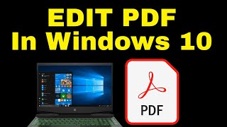 How To Edit PDF in Windows 10 [upl. by Jona929]