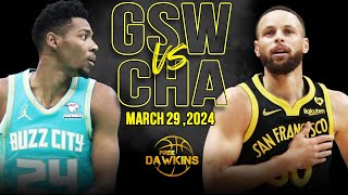 Golden State Warriors vs Charlotte Hornets Full Game Highlights  March 29 2024  FreeDawkins [upl. by Elehcim900]