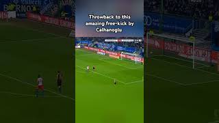 Insane Freekick by Hakan Calhanoglu footballshorts footballedits acmilan shorts [upl. by Igor]