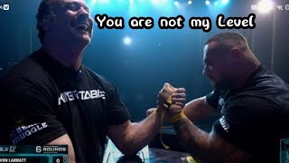 armwrestling KOTT 12 Devon vs Leonidas Incredible match toproll hook [upl. by Baerman]