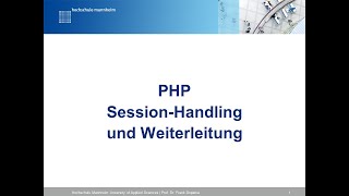 PHP SessionHandling und Weiterleitung [upl. by Sokram]