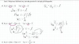 Wyznacz m tak aby proste były równoległe Wyznacz m tak aby proste były prostopadłe [upl. by Eceinwahs]