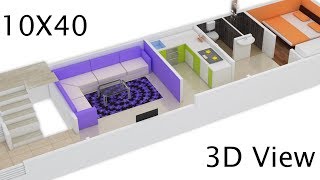 10X40 House plan 3d view by nikshail [upl. by Kapor]