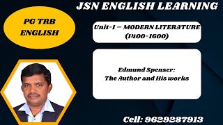 Edmund Spenser The Author and His Works jsnenglishlearning [upl. by Chapell]