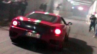 Monza Speed Day 20112011  Tunnel Sound Burnouts Accelerations Flames [upl. by Ahtanamas]