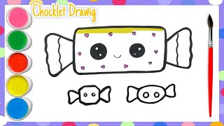 How to Draw a Cute Chocolate Candy Simple amp Easy for Kids kidsdrawing drawing [upl. by Ymmot]