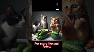 Cats vs Cucumbers cat catvideos catlover cute midjourney funnycats cutecat diva aiart [upl. by Mada20]