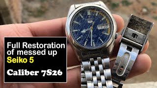 Full Restoration of Seiko 5 SNK371 Caliber 7S26 [upl. by Sivi]