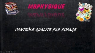 controle qualité par dosage [upl. by Neladgam]