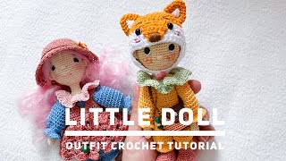 Crochet little doll outfit tutorial bag charm [upl. by Llain]